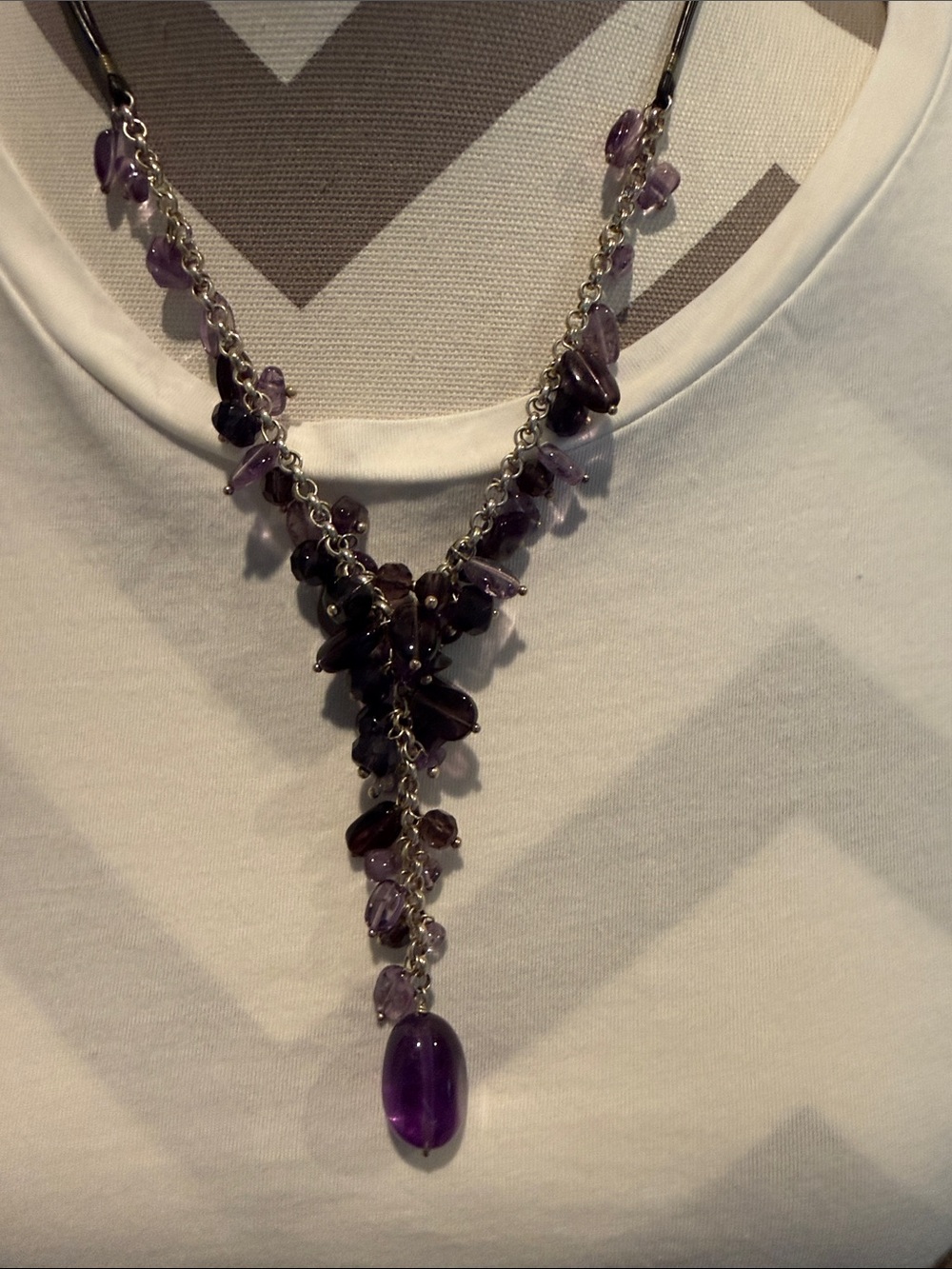 Purple Amethyst Drop Necklace - Women Jewelry